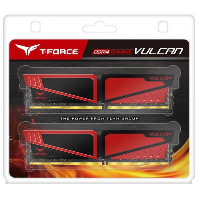 Модуль памяти для компьютера DDR4 16GB (2x8GB) 2666 MHz T-Force Vulcan Red Team (TLRED416G2666HC15BDC01)