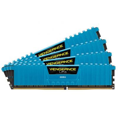 Модуль памяти DDR4 16GB (4x4GB) 2400 MHz Vengeance LPX Blue CORSAIR (CMK16GX4M4A2400C14B)
