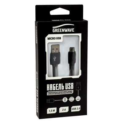 Дата кабель USB 2.0 AM to Micro 5P 1.0m DC-MU-152NR black Greenwave (R0014173)