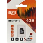 Карта памяти Mibrand 4GB microSDHC class 6 Без адаптера (MICDC6/4GB)