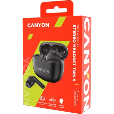 Навушники Canyon TWS-5 Black (CNS-TWS5B)