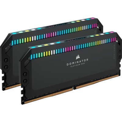 Модуль пам'яті для комп'ютера DDR5 32GB (2x16GB) 6000 MHz Dominator Platinum RGB Black Corsair (CMT32GX5M2B6000C30)