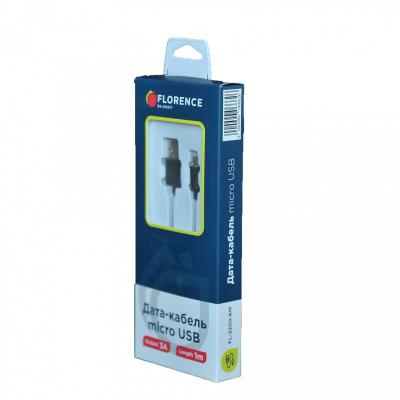 Дата кабель USB 2.0 AM to Micro 5P 1.0m 3A Black Florence (FL-2200-KM)