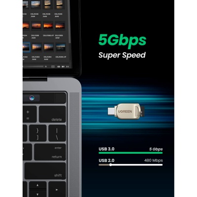 Зчитувач флеш-карт UGREEN USB-C to TF 3.0 CM331 Light Golden (80124)