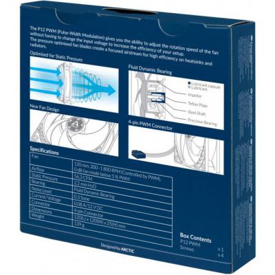 Кулер для корпуса Arctic P12 PWM White/Transparent (ACFAN00131A)
