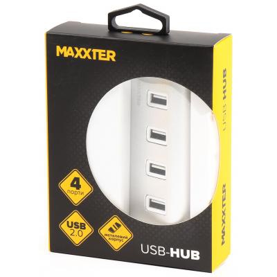 Концентратор Maxxter USB 2.0 Type-A 4 ports silver (HU2A-4P-01)