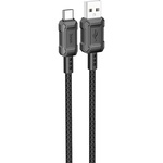 Дата кабель USB 2.0 AM to USB-C 1.0m Leader charging X94 black HOCO (6931474794291)