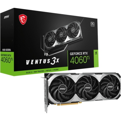 Відеокарта MSI GeForce RTX4060Ti 8Gb VENTUS 3X OC (RTX 4060 Ti VENTUS 3X E 8G OC)