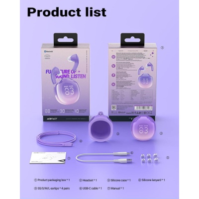 Навушники Acefast T9 Grape Purple (6974316282563)