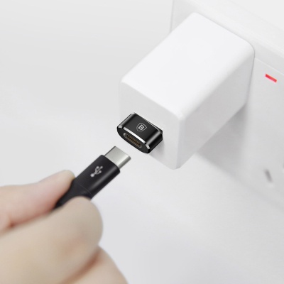 Перехідник USB 2.0 AF to USB-C black Baseus (CAAOTG-01)