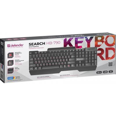 Клавиатура Defender Search HB-790 USB RU Black (45790)