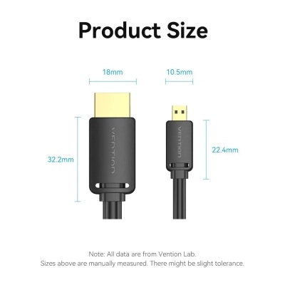 Кабель мультимедійний HDMI M to HDMI micro M 1.0m 4K black Vention (AGIBF)