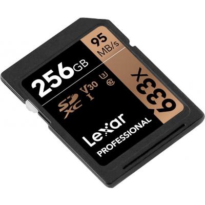 Карта памяти Lexar 256GB SDXC class 10 UHS-I U3 V30 633x Professional (LSD256CB633)