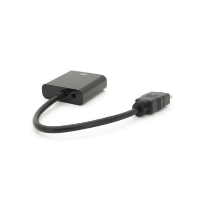 Перехідник HDMI M to VGA F + Audio 0.1m 4K/2K black Voltronic (YT-C-HDMI(M)/VGA(F)+AUX-B)