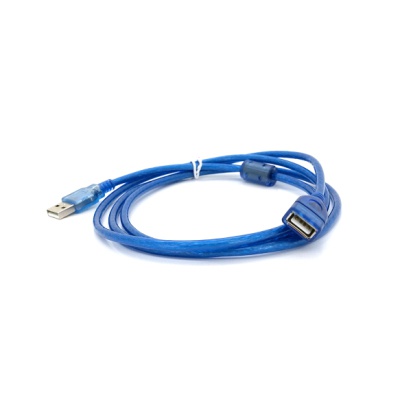 Дата кабель USB 2.0 AM/AF 1.5m ferrite transparent blue Voltronic (YT-AM/AF-1.5TBL)
