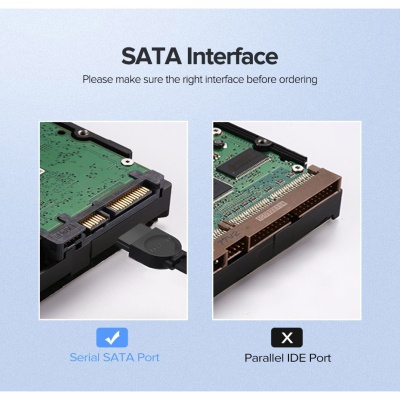 Кабель для передачі даних SATA 3 Data Cable 0.5m 90° corner US217 Black UGREEN (30797)