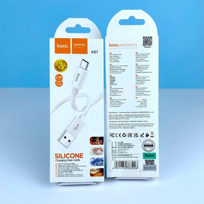 Дата кабель USB 2.0 AM to Micro 5P 1.0m Magic silicone X87 white HOCO (6931474783226)