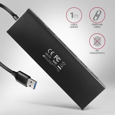 Концентратор AXAGON USB 3.1 to 7xUSB 3.0 black (HUE-F7A)