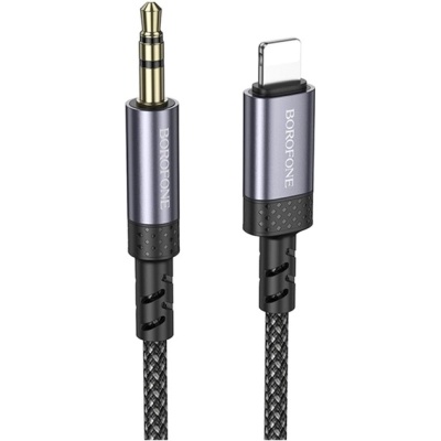 Кабель мультимедійний Lightning to 3.5mm M 1.0m grey BOROFONE (6941991118975)