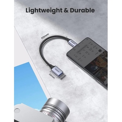 Перехідник OTG USB 3.0 AF to USB-C 0.1m US378 black UGREEN (70889)