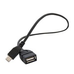 Дата кабель OTG USB 2.0 AF to Micro 5P 0.3m Black Florence (RL042811)