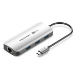 Концентратор Vention USB 3.1 Type-C to HDMI 4K60Hz/USB 3.0x3/RJ45/PD 100W 6-in-1 (TQHHB)