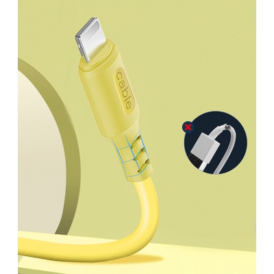 Дата кабель USB 2.0 AM to Type-C 1.0m soft silicone yellow ColorWay (CW-CBUC043-Y)