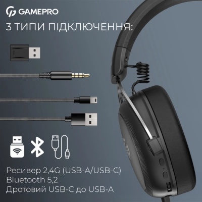 Навушники GamePro Asgard Skald 4-Mode Black (HSW160B)