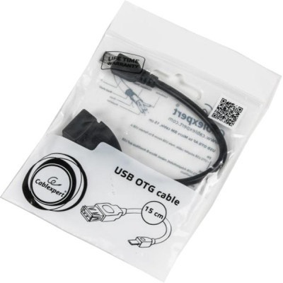 Перехідник OTG USB 2.0 AF to Micro 5P 0.15m Cablexpert (A-OTG-AFBM-03)