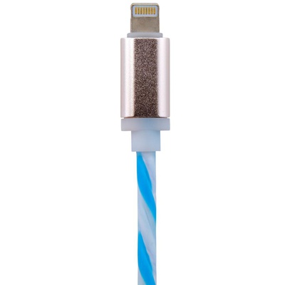 Дата кабель LogicPower USB 2.0 -> Lightning 1м W-Bl (силикон) бело->голубой /Ret (5143)