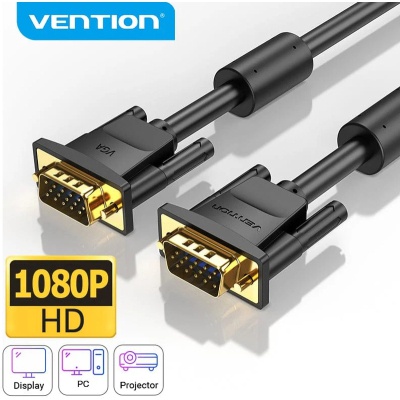 Кабель мультимедійний VGA M to VGA M 20.0m black Vention (DAEBQ)
