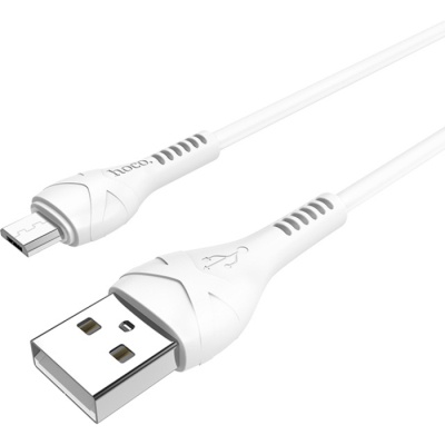 Дата кабель USB 2.0 AM to Micro 5P 1.0m 2.4A PVC X37 white HOCO (6931474710505)