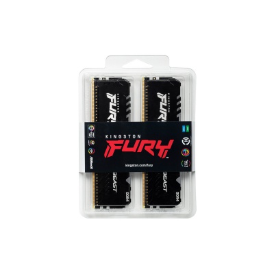 Модуль памяти для компьютера DDR4 64GB (2x32GB) 3000 MHz Fury Beast RGB Kingston Fury (ex.HyperX) (KF430C16BBAK2/64)