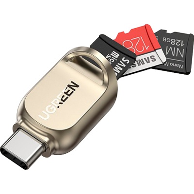 Зчитувач флеш-карт UGREEN USB-C to TF 3.0 CM331 Light Golden (80124)