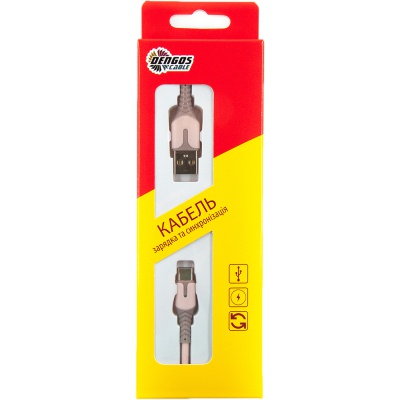 Дата кабель USB 2.0 AM to Type-C 1.0m pink Dengos (PLS-TC-IND-SOFT-ROSE)