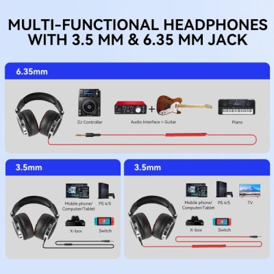 Навушники OneOdio Pro 50 3,5мм/6,35мм Black (Pro 50 Black)