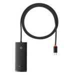 Концентратор Baseus USB-C to 4xUSB 3.0 1.0m black (WKQX030401)