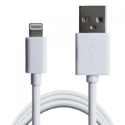 Дата кабель USB 2.0 AM to Lightning 1.0m Cu, 2.1А White Grand-X (PL01W)