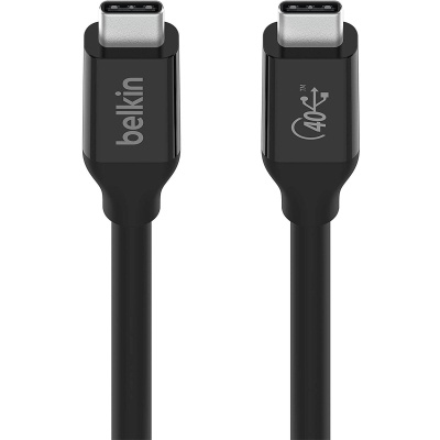 Дата кабель USB-C to USB-C 0.8m USB4 40Gbps 100W Black Belkin (INZ001BT0.8MBK)