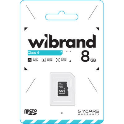 Карта пам'яті Wibrand 8GB mictoSD class 4 (WICDC4/8GB)