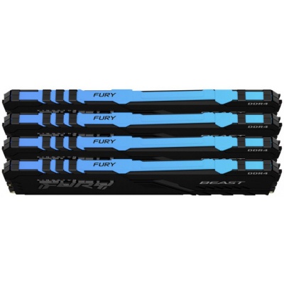 Модуль памяти для компьютера DDR4 64GB (4x16GB) 3600 MHz Beast RGB Kingston Fury (ex.HyperX) (KF436C18BBAK4/64)