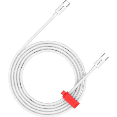 Дата кабель USB-C to USB-C 1.2m CC60AB 60W Braided White Canyon (CND-CC60AB12W)