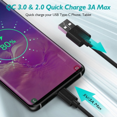 Дата кабель USB 2.0 AM to Type-C 2.0m 3A 18W PVC Choetech (AC0003)