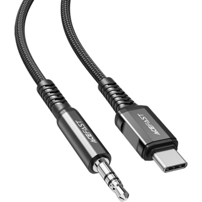 Кабель мультимедійний USB-C to 3.5mm M 1.2m black Acefast (6974316280620)