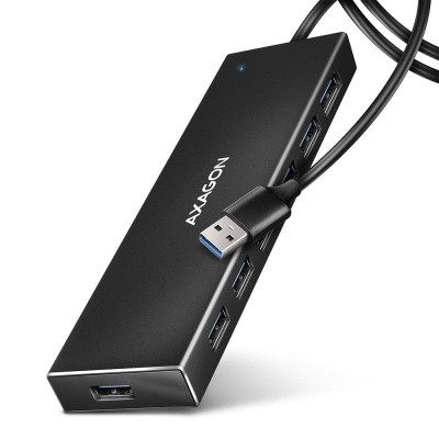 Концентратор AXAGON USB 3.1 to 7xUSB 3.0 black (HUE-F7A)