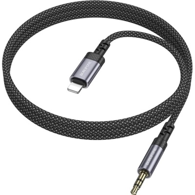 Кабель мультимедійний Lightning to 3.5mm M 1.0m grey BOROFONE (6941991118975)