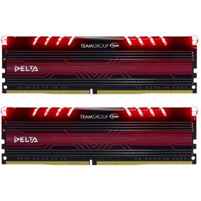Модуль памяти для компьютера DDR4 32GB (2x16GB) 2400 MHz Delta Red LED Team (TDTRD432G2400HC15BDC01)