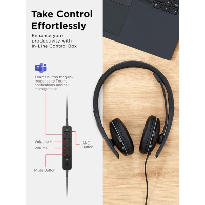 Навушники Lenovo Wired ANC Headset Gen 2 (Teams) Black (4XD1M45627)