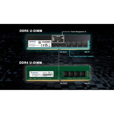 Модуль памяти для компьютера DDR5 16GB 4800 MHz ADATA (AD5U480016G-R)
