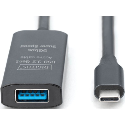 Дата кабель USB-С Male to USB-A Female 5.0m USB3.2 Gen1 Active 5G Digitus (DA-73110)